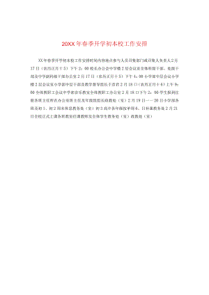 20XX年春季开学初学校工作安排.docx
