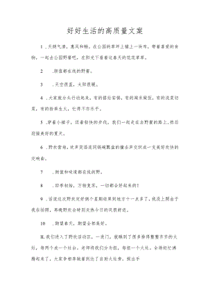 好好生活的高质量文案.docx