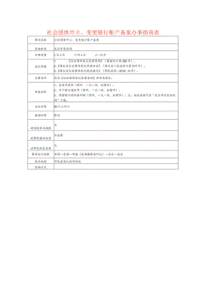 社会团体开立、变更银行账户备案办事指南表.docx