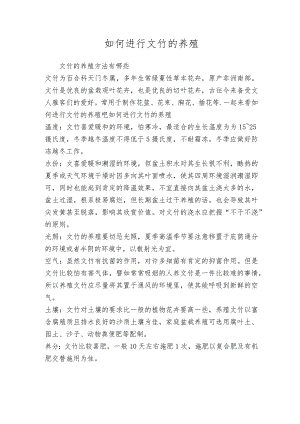 如何进行文竹的养殖.docx