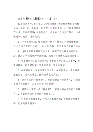 排比句40例（2023年1月21日）&县委书记2023年度主题教育专题民主生活会个人发言提纲.docx