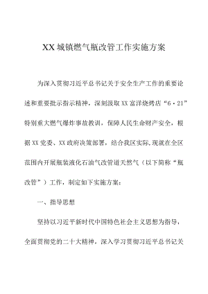 XX城镇燃气瓶改管工作实施方案.docx