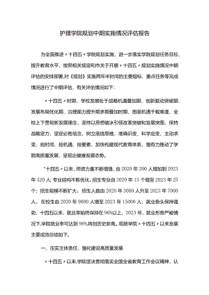 十四五护理学院规划中期实施情况评估报告.docx