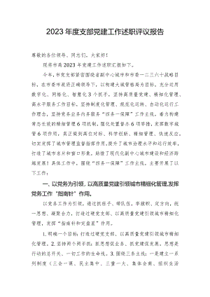 2023年度支部党建工作述职评议报告.docx