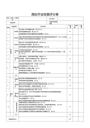高处作业检查评分表.docx