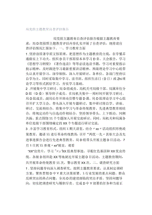 局党组主题教育自查评估报告.docx