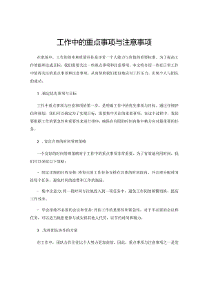 工作中的重点事项与注意事项.docx