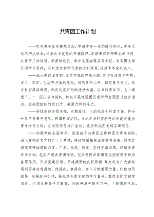 共青团工作计划.docx