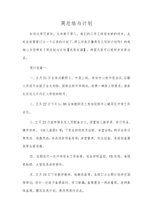周总结与计划.docx