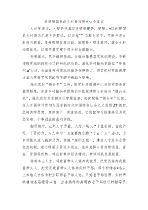 党建引领推动乡村振兴亮点体会发言.docx