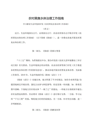 学习解读2024年农村黑臭水体治理工作指南（讲义）.docx