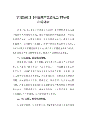 学习2024年新修订中国共产党巡视工作条例的心得体会五篇.docx