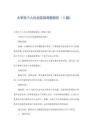 大学生个人社会实践调查报告（3篇）.docx