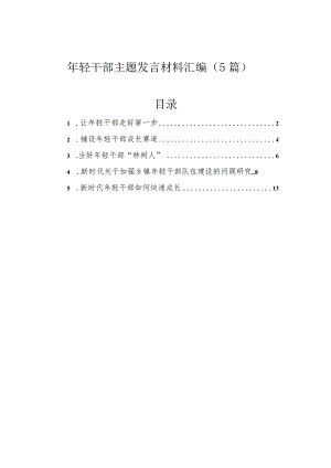 年轻干部主题发言材料汇编（5篇）.docx