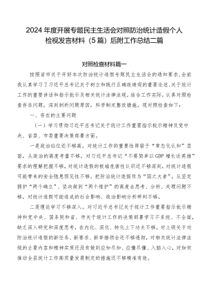 2024年度开展专题民主生活会对照防治统计造假个人检视发言材料（5篇）后附工作总结二篇.docx
