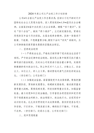 2024年度公司从严治党工作计划安排.docx