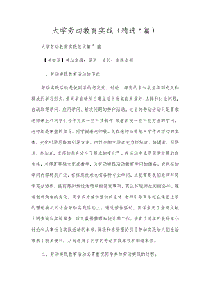 大学劳动教育实践(精选5篇).docx