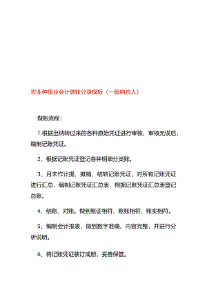 农业种植业会计做账分录模板（一般纳税人）.docx