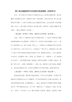 第二批主题教育学习交流研讨发言提纲.docx