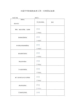 小庙中学防鼠防虫害工作一日两查记录表.docx
