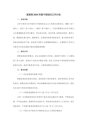某某局2024年度干部培训工作计划.docx