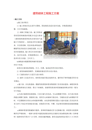 建筑砌体工程施工方案.docx