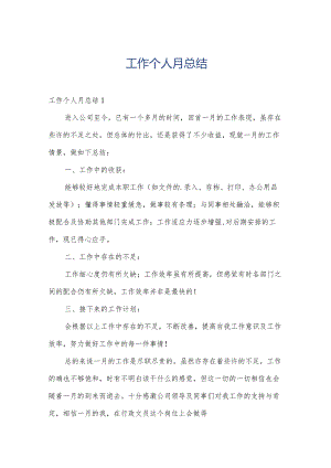 工作个人月总结.docx