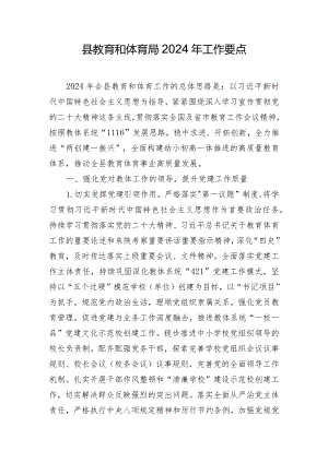 县教育和体育局2024年工作要点.docx