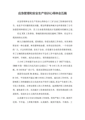应急管理和安全生产培训心得体会五篇.docx