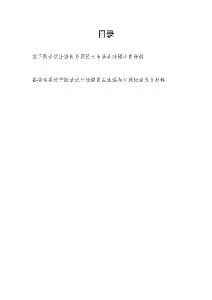 2024年班子防治统计造假民主生活会对照检查发言材料2篇.docx