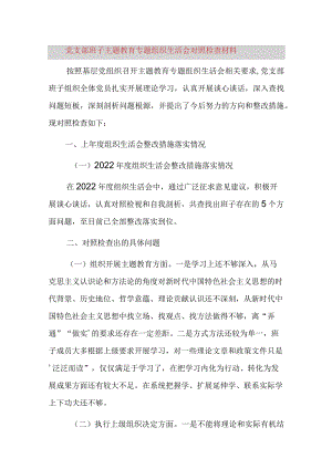 党支部班子主题教育专题组织生活会对照检查材料.docx