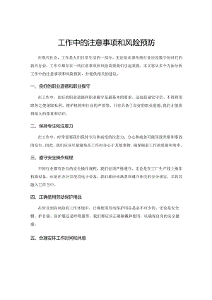 工作中的注意事项和风险预防.docx