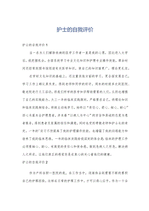 护士的自我评价.docx