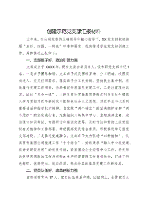 公司创建示范党支部汇报材料.docx