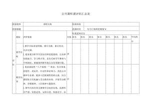 公开课听课评价汇总表.docx