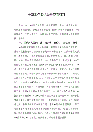 干部工作典型经验交流材料.docx