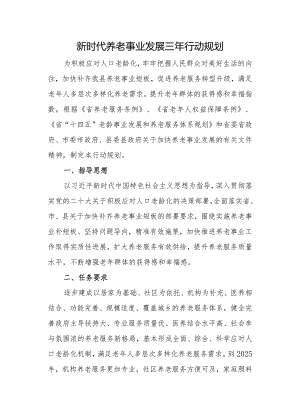 新时代养老事业发展三年行动规划.docx