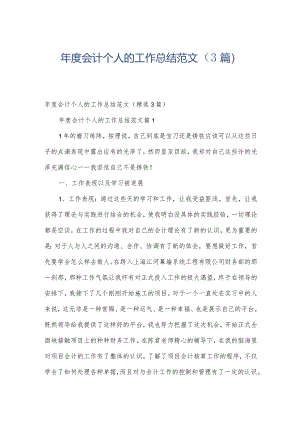 年度会计个人的工作总结范文（3篇）.docx