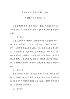 局2024年度干部培训计划(二篇).docx