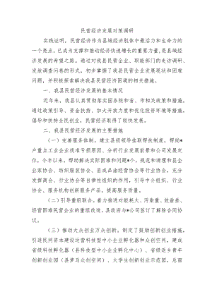 民营经济发展对策调研.docx