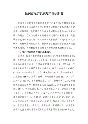 县民营经济发展对策调研报告.docx
