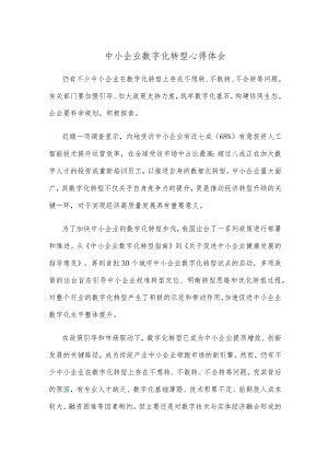 中小企业数字化转型心得体会.docx