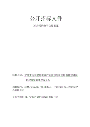 工程学院新能源产业技术创新实践基地建设项目软包实验线设备采购招标文件.docx
