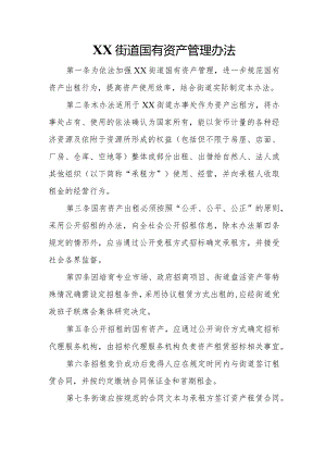 XX街道国有资产管理办法.docx