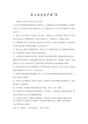 员工安全生产承诺书.docx