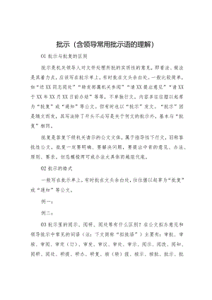 批示（含领导常用批示语的理解）.docx