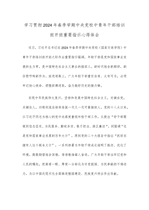 学习贯彻2024年春季学期中央党校中青年干部培训班开班重要指示心得体会.docx
