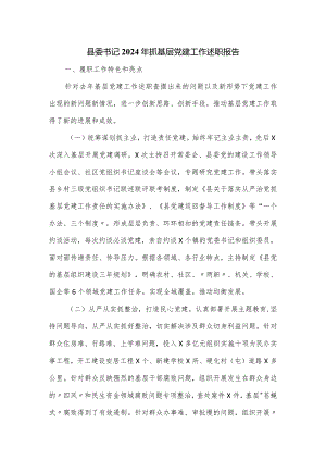 县委书记2024年抓基层党建工作述职报告.docx