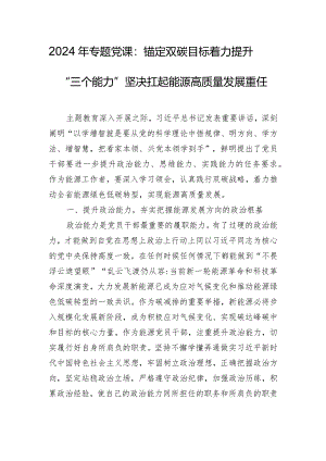 2024年专题党课：锚定双碳目标着力提升“三个能力”坚决扛起能源高质量发展重任.docx