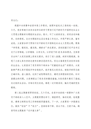 列席主题教育组织生活会点评讲话.docx